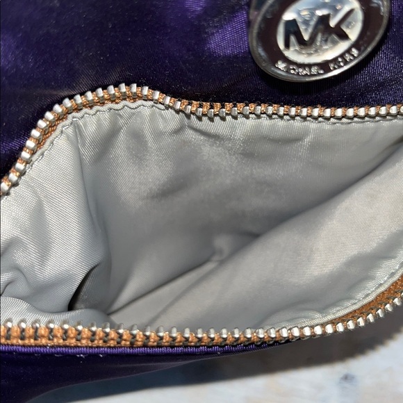 Michael Kors Royal Purple Kempton Nylon Crossbody Purse Bag - Picture 7 of 11
